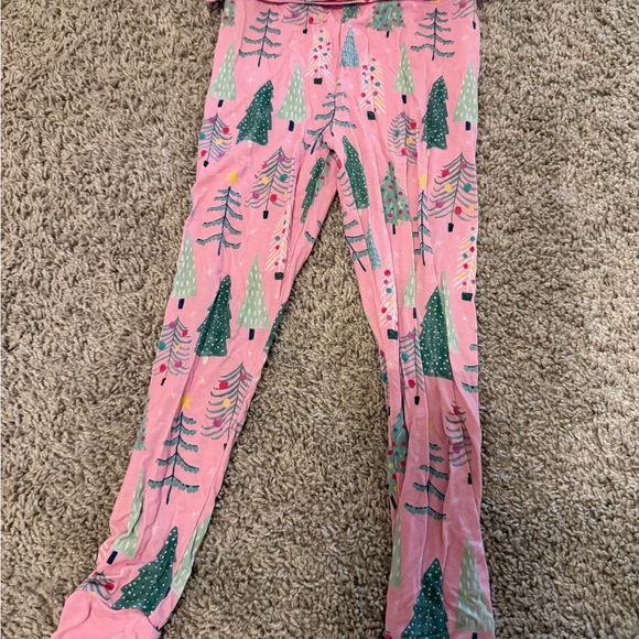 Little Sleepies Pink and Green Tree Print Pajama Set - Picture 4 of 5